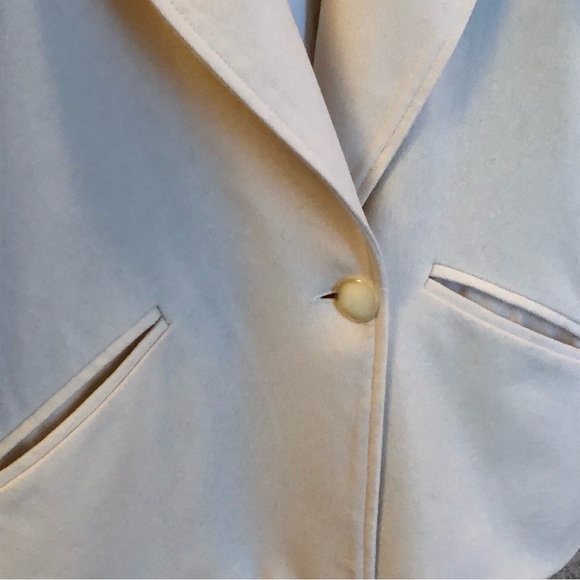 80's Off-White Wool Blazer - Wool Suit Jacket - Size 8 - 10 - 80's Men's Wear - Picture 4 of 10